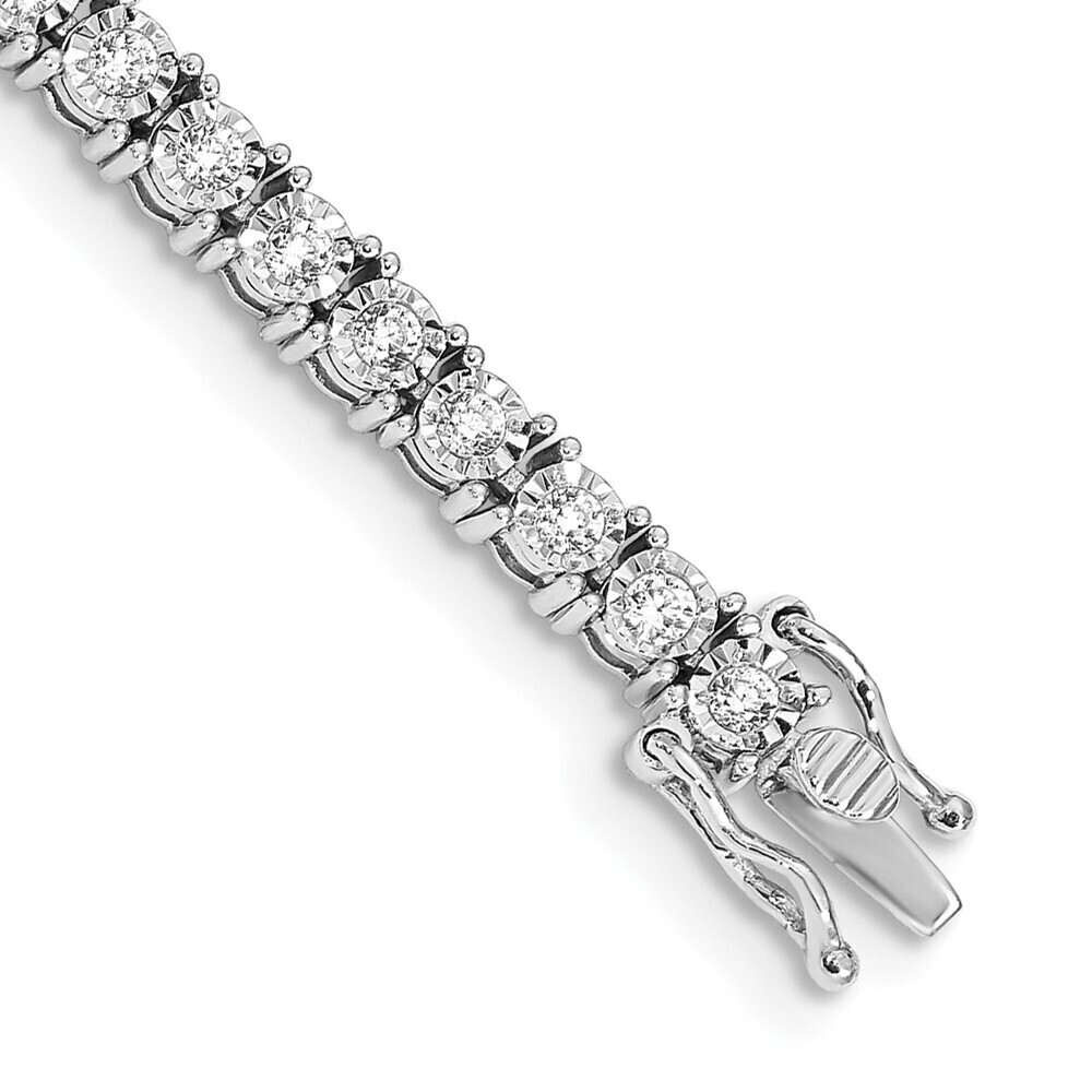 Kazi Luxury 14k White Gold Illusion Setting Diamond Bracelet